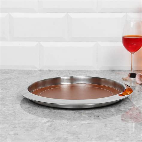Buy Wexford Tan Leather Bar Tray from Home Centre at just INR 1499.0