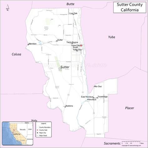 Map of Sutter County, California - Thong Thai Real