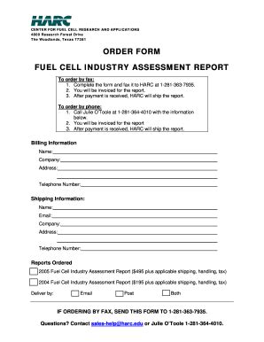 Fillable Online files harc ORDER bFORMb FUEL CELL INDUSTRY ASSESSMENT ...