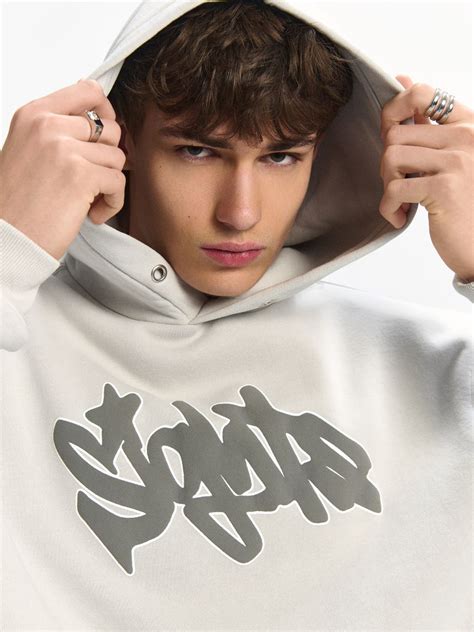 Sudadera con capucha e impresión Color gris claro - HOUSE - 070GC-09X