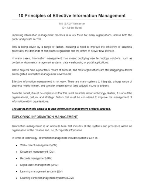 Information Management Process Simple Diagram PDF 的图像结果