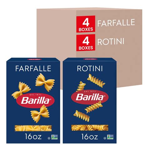BARILLA Pasta Variety Pack, Farfalle & Rotini, 16 oz Boxes (8 Pack) - 8 ...