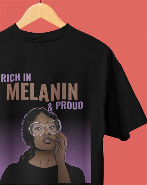 Rich In Melanin & Proud Oversized Black Printed Tshirt Unisex – S A A B O O