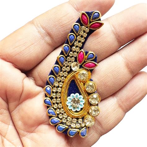 Ganesha Trunk Velvet Rhinestone Patch Pack of 10 | Saree & Craft Decor ...