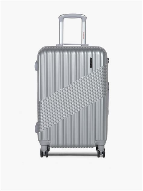 Wildcraft Silver-Toned Textured Hard-Sided Medium Trolley Suitcase ...