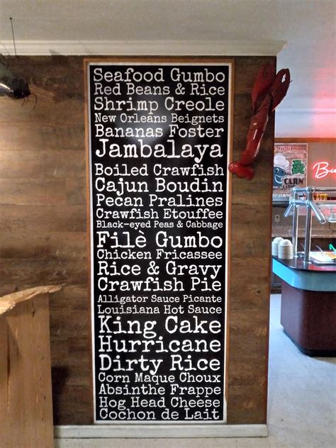 Menu at Cajun Catfish Buffet steakhouse, Ville Platte