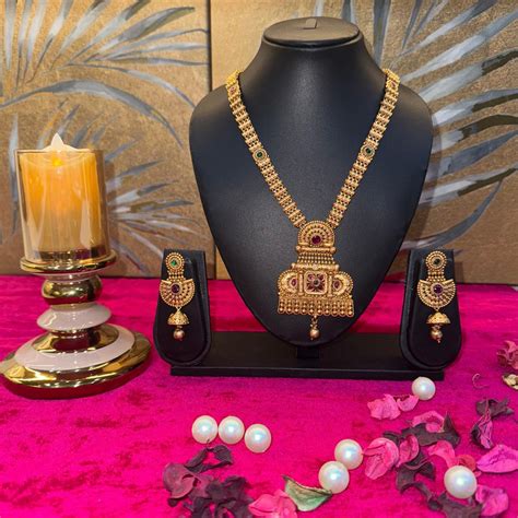 Antique Gold Plated long Temple Jewellery – Mavsha- Jewellery and ...