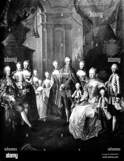 Deutsch: Franz I. Stephan und Maria Theresia mit elf Kindern . 1764/ ...
