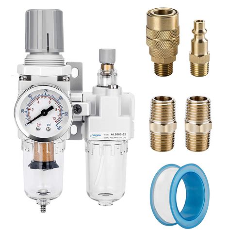 Nanpu 1 4 Npt Compressed Air Filter Regulator Lubricator Combo ...