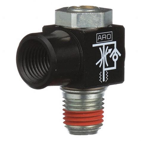ARO, Angle, 3/8 in Male NPT Inlet, Flow Control Valve - 2F853|119307 ...