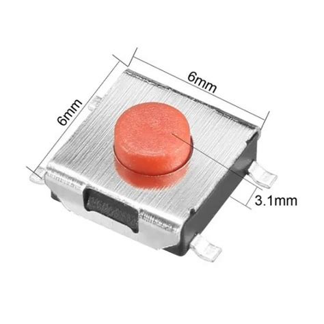 Buy SMD Tactile Micro Switch Reset Button Push to ON - 6x6x3.1 Red ...