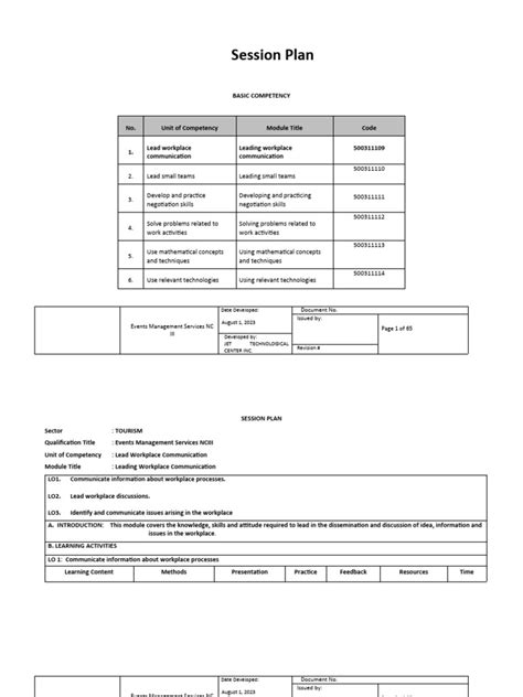 Session Plan Example 的图像结果