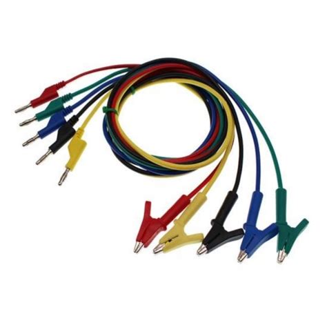 Blue 1M Double End Test lead Wire 4mm Banana Plug Alligator Clip ...