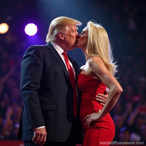 Katy Perry Kissed by Donald Trump at Rally | Stable Diffusion Online