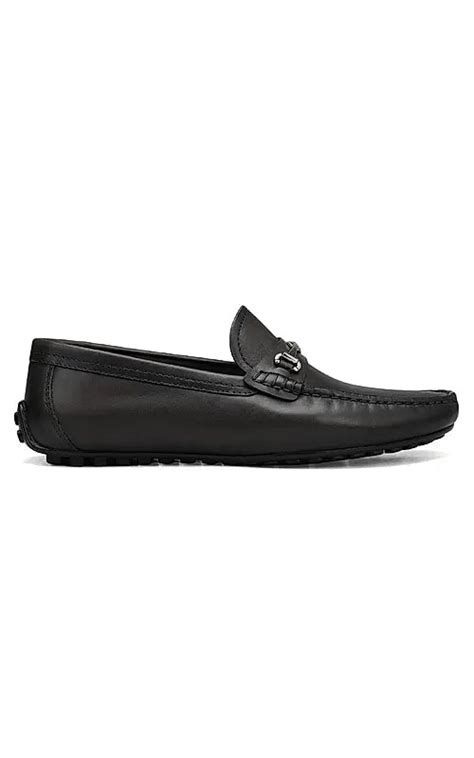 Black Leather Moccasins With Logo Buckle – Rosso Brunello Leathers Pvt ...
