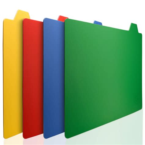 Buy Kessaku Index Tabs Cutting Board 4 Piece Mat Set - Double Thick 2mm ...