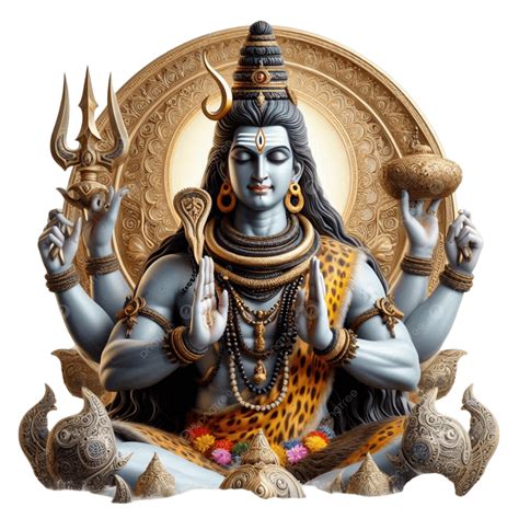 Hindu Deity Lord Shiva With Trident And Nataraja Dance Symbolism In ...
