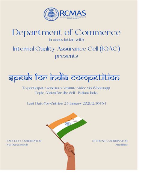 RCMAS » Speak for India Competition