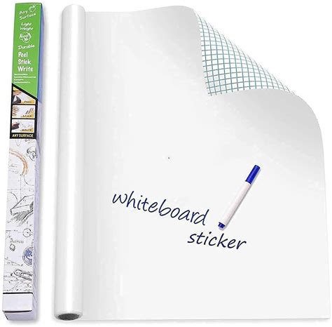 Kassa Large Whiteboard Wall Self-Adhesive Sticker Roll-17.3" X 78? (6.5 ...