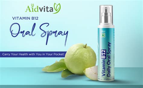 Aidvita Vitamin B12 Oral Spray, 30ml drops| 100% Vegetarian | Sugar ...