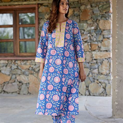 Indigo Zaal Block Kurta for Women | Stylish & Trendy Indigo Kurta Dress ...