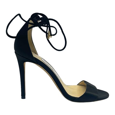 Jimmy Choo 'Reign' 100 Crystal Embellished Satin Slingback Sandals Siz ...