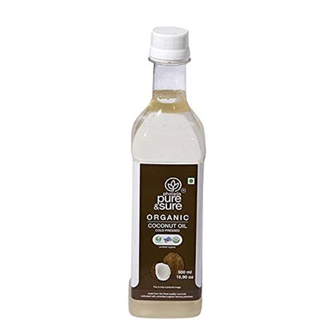Pure and Sure Organic Coconut Oil Cold Pressed | Indian Organic Coconut ...