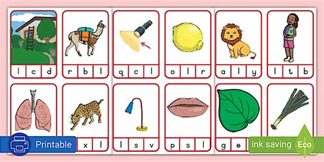 Grade R Phonics - Peg Matching Activity - Letter l (CAPS)