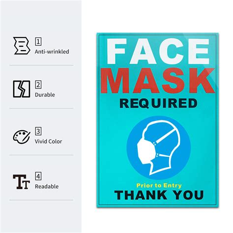 YOUOOK Decal Mask Required Sticker Plastic Safety Decals India | Ubuy