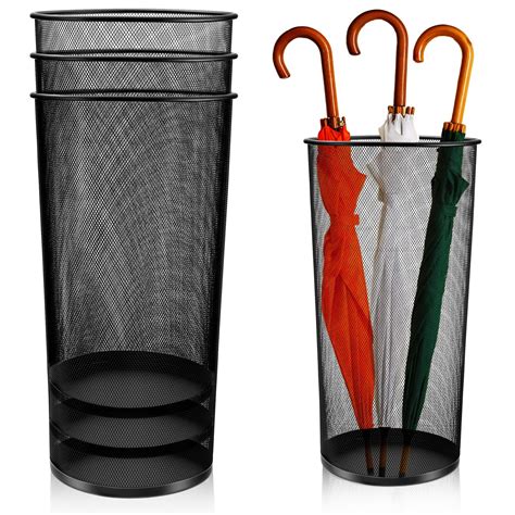 Amazon.com: Roshtia 4 Pcs Umbrella Rack Stand Black Metal Round Mesh ...