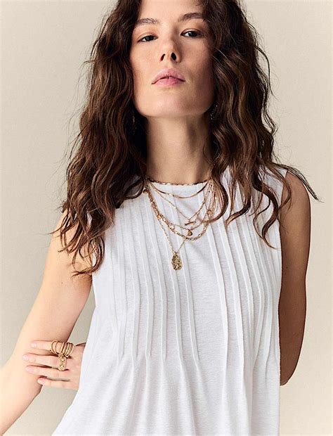 Buy Plisse Pintuck Top at Marks & Spencer