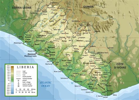 Geographic map of Liberia: geography, climate, flora, fauna ...