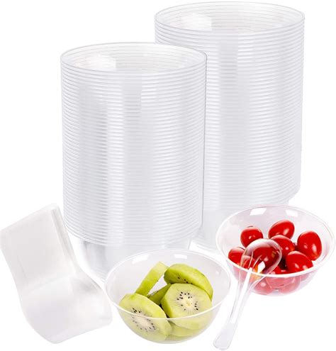 Amazon.com: 100 Pack 12Oz Clear Plastic Bowls Disposable Round Serving ...