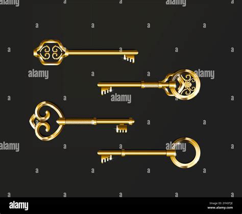 Old golden keys. Vintage keys Stock Vector Image & Art - Alamy