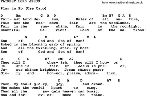 Fairest Lord Jesus Guitar Tab at Keren Johnson blog