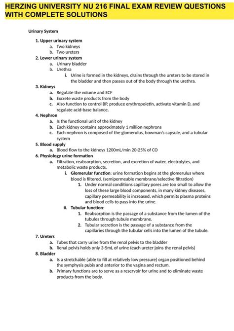HERZING UNIVERSITY NU 216 FINAL EXAM REVIEW QUESTIONS WITH COMPLETE ...