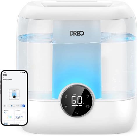 Dreo Smart Humidifiers for Bedroom, 6L Top Fill Supersized Cool Mist ...
