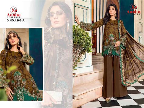 Aasha 1206 A And B Cotton Dupatta Cotton Print Pakistani Salwar Kameez