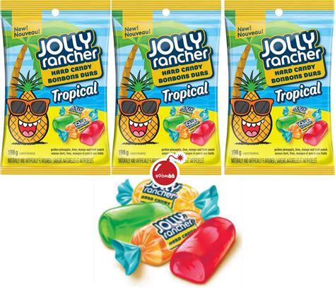 Jolly Ranchers Hard Candy Valued Pack of Tropical Flavor (3 x 198g ...