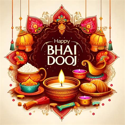 Indian hindu festival bhai dooj vector art illustration | Premium AI ...