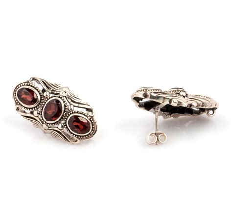 925 Sterling Silver Garnet Earrings – Neeta Boochra Jewellery