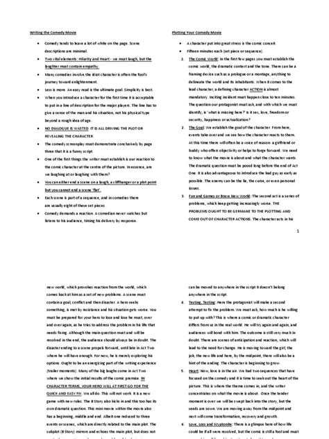 Writing The Comedy Movie | PDF | Plot (Narrative) | Comedy