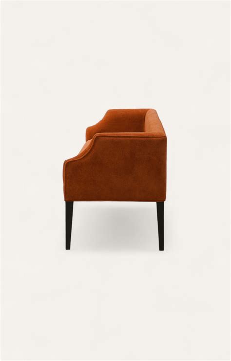 Modern Velvet Sofa in Rust Orange – Samurai Exports