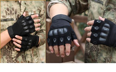LALA LIFE Nylon Half Finger Hard Knuckle Motorcycle Arm Shooting Gym ...