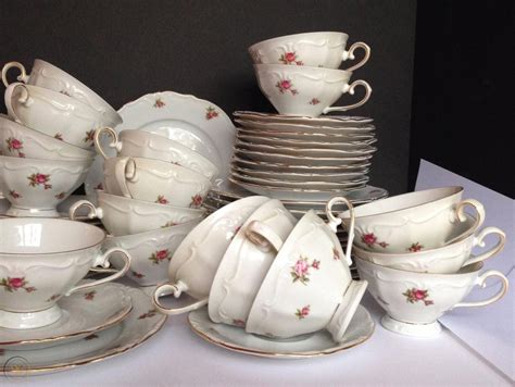 61 PCS BAVARIA WESTERN GERMANY CHINA ROSE BUD Coffee Tea Set | #1806287297