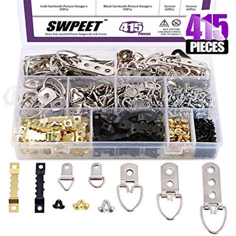 Picture Hangers, Quality Picture Hanging Kit, 225pcs Heavy Duty Frame Hooks Hardware with Nails ...