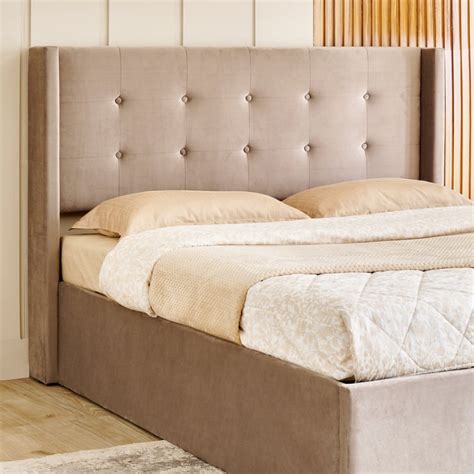 Buy Helios Bravo Betty Queen Bed with Hydraulic Storage - Brown from ...
