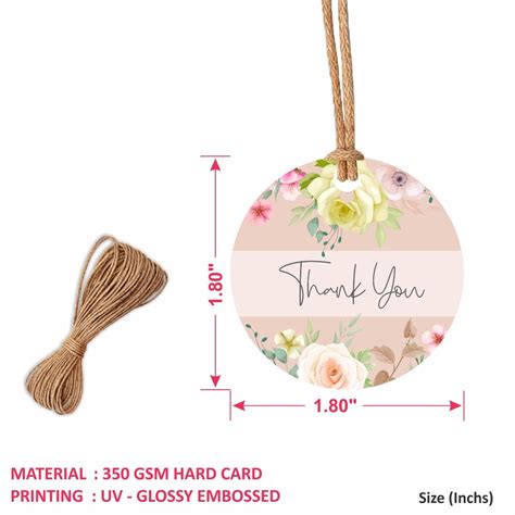 Thank You Cards - Pack of 50 - Embossed Printing Hard Thick Tags Multi ...