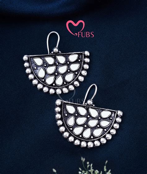 Premium Jaipuri Oxidized Set Of 9 Earrings with FREE Bracelet – FUBS