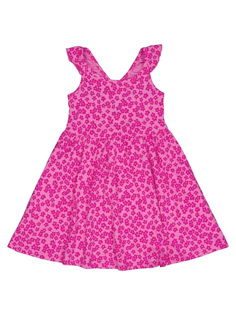 Wonder Nation Girls Keyhole Back Dress Sizes 4-18 Plus Comfortable Ruffle Print - Walmart.com